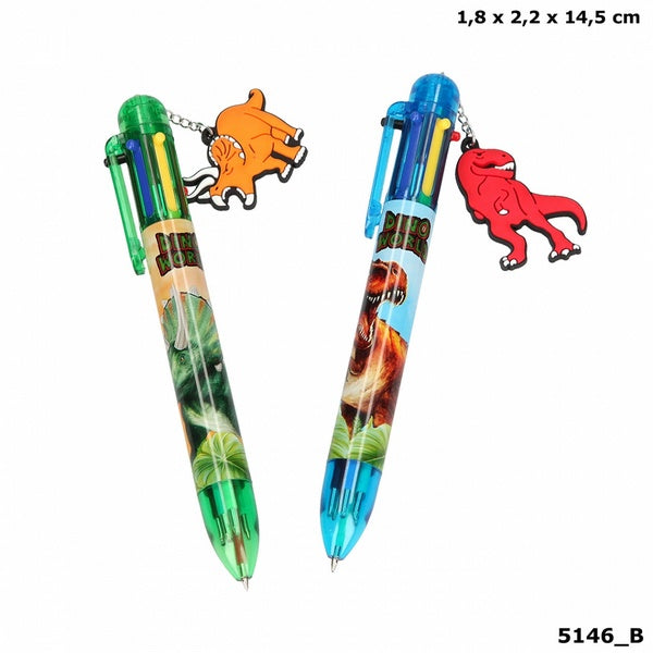 Dino world ball pen with 6 colours
