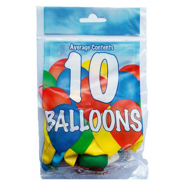 Bag of 10 coloured balloons ( 8")