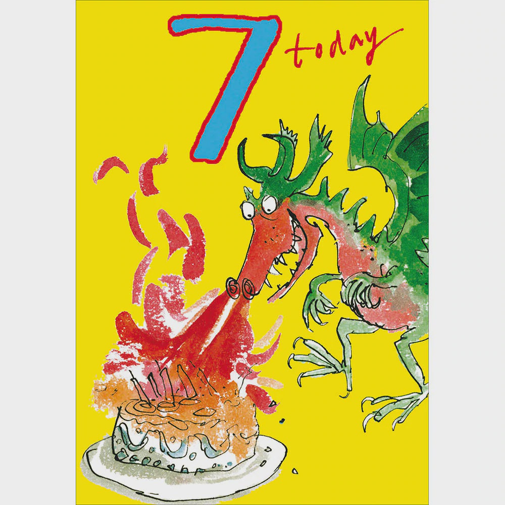 Birthday Card - Age 7 QB Dragon