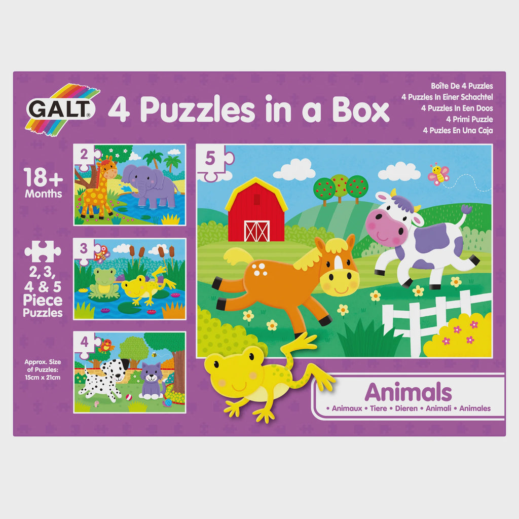 4 Animal Puzzles in a Box - Jigsaw Puzzles for toddlers