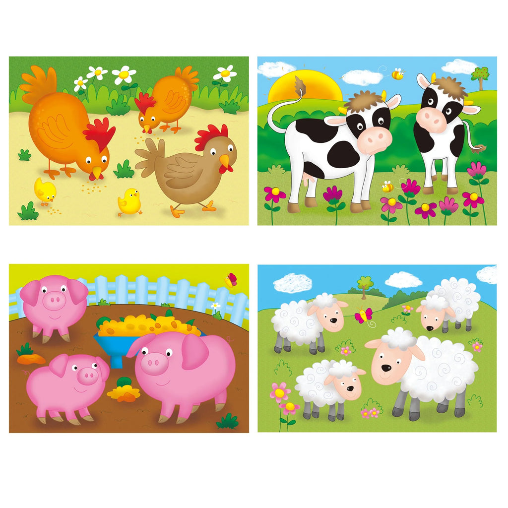 4 Farm Puzzles in a Box - Jigsaw Puzzles for young children