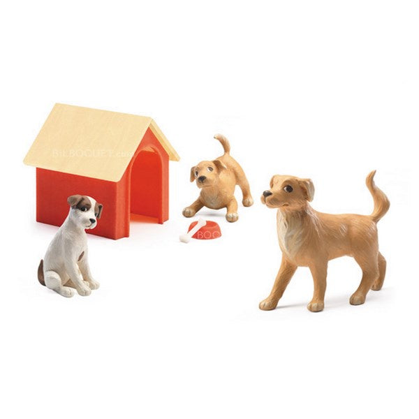 Les Chiens - set of dogs for dolls house
