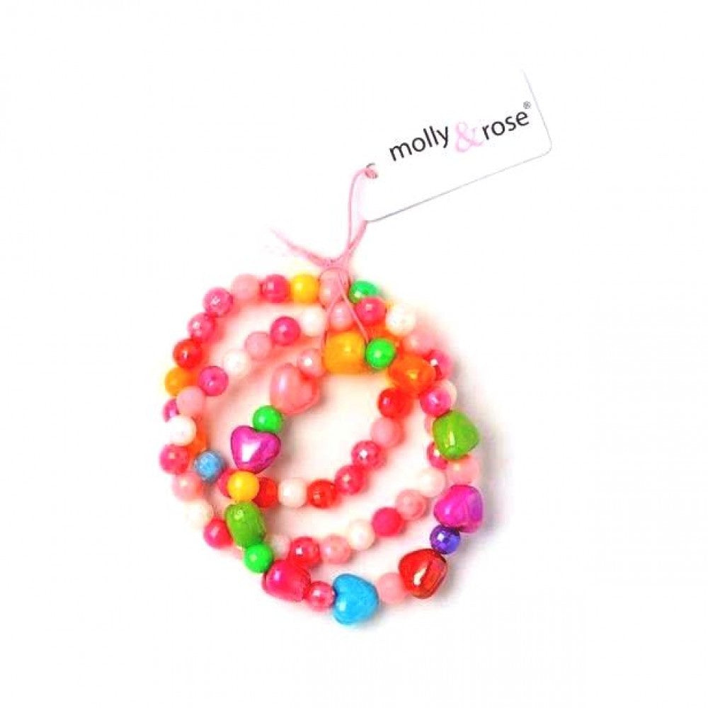 Bracelets - 3 heart/bead bracelets