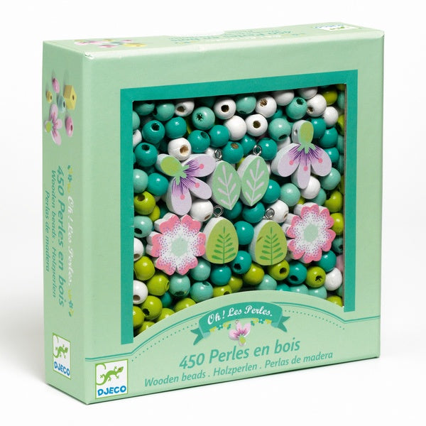 Djeco Jewellery Creating set  - Wooden beads - leaves and flowers