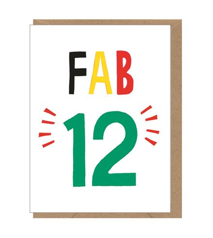 Mini Birthday Card - Age 12: Fab