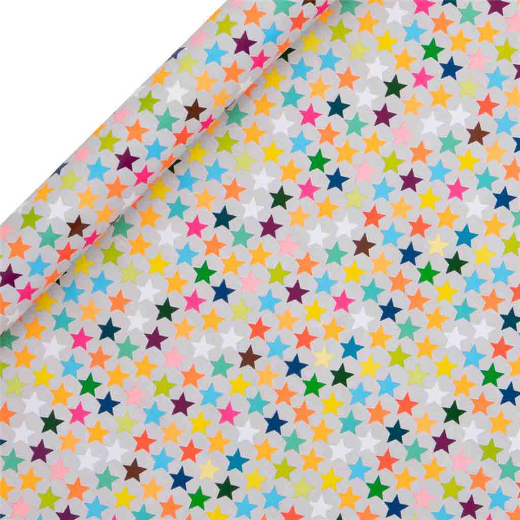 Gift Wrap Roll  4m - Stars multi