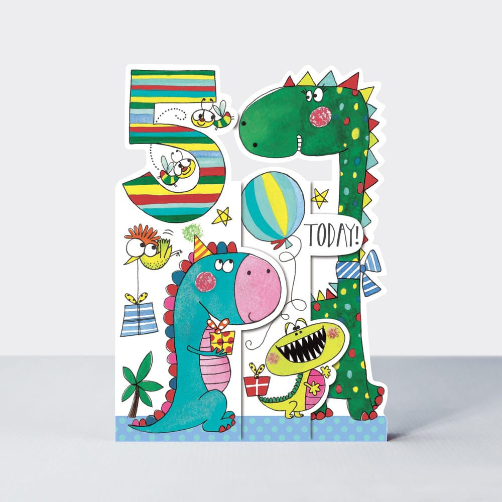 Birthday Card - Age 5: Dinosaurs
