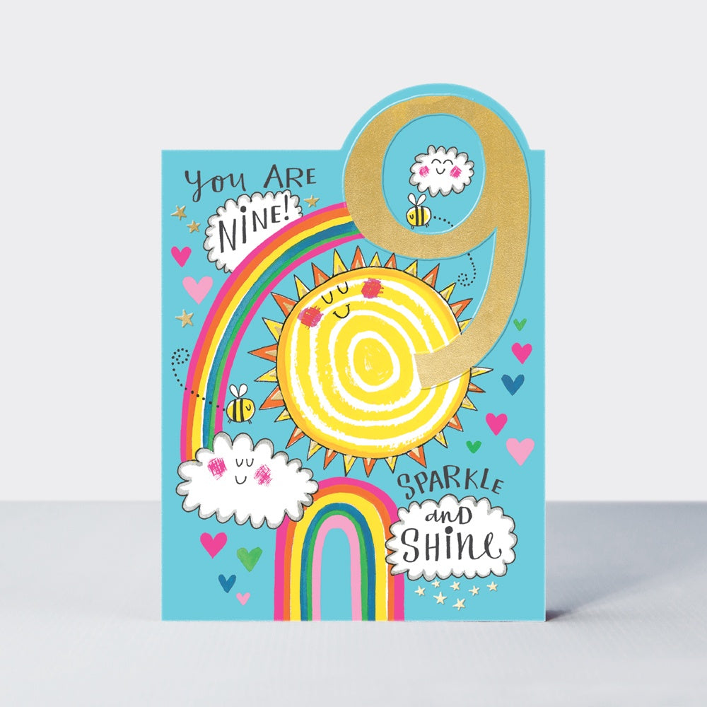 Birthday Card - Age 9 Sparkle and Shine