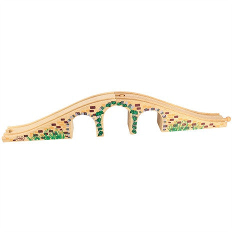 Big Jigs Wooden Train Set Accessories – 3 Arch Bridge