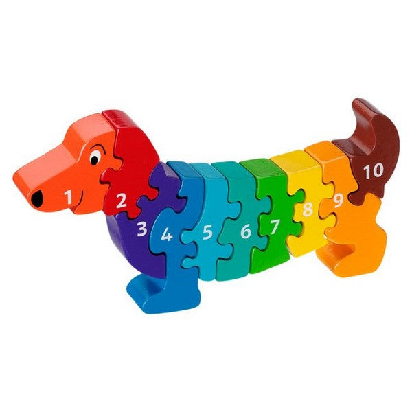 Wooden Number Jigsaw Puzzle: Dog 1-10
