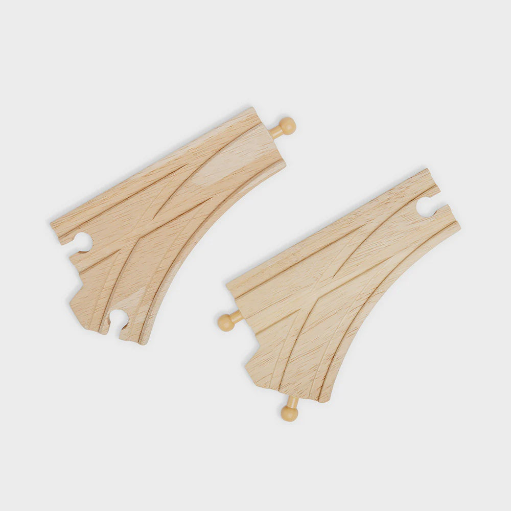 Big Jigs Wooden Train Set Accessories –  Curved Points (Pack of 2)