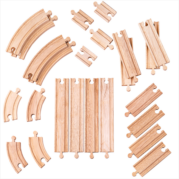 Curves and Straights Wooden Train Track Expansion Pack