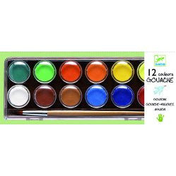 Djeco 12 Gouache Water Colour Paints.  DJ08803