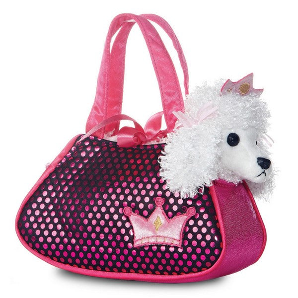 Poodle in a Shimmery Pink Bag Plush Toy
