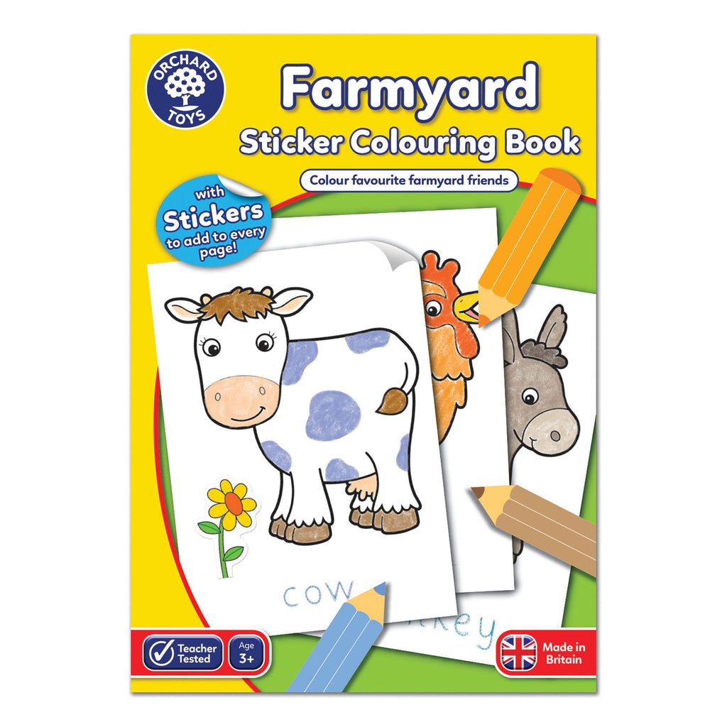 FARMYARD STICKER COLOURING BOOK