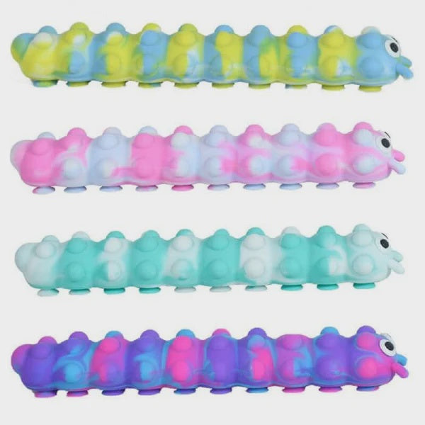 Light Up Suction Push Popper Caterpillar