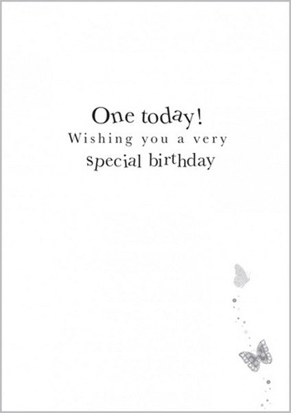 Birthday Card - Age 1 Girl - Elephant