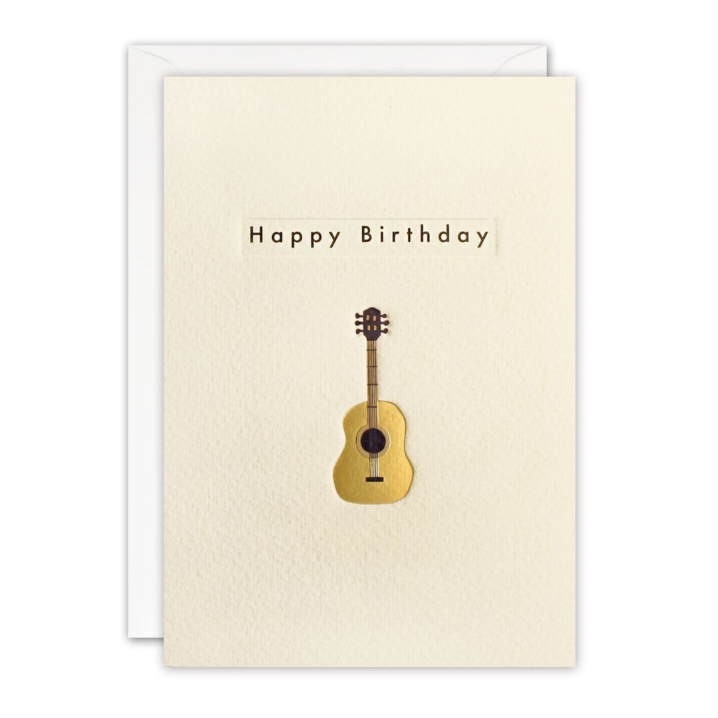 Gold Guitar Birthday Card