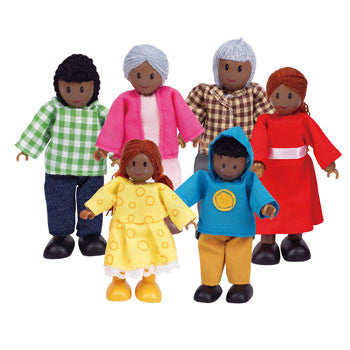 Happy Family - wooden doll family - black dolls
