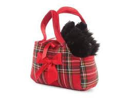 Scottie Dog in a Tartan Bag Plush Toy