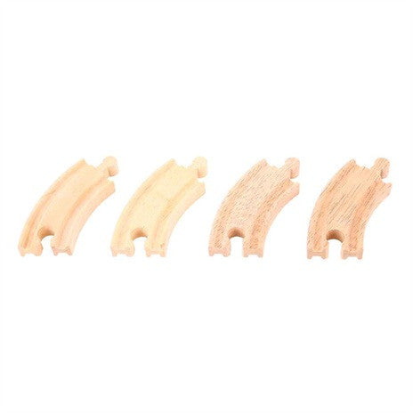Big Jigs Wooden Train Set Accessories – 4 x Short Curved Track