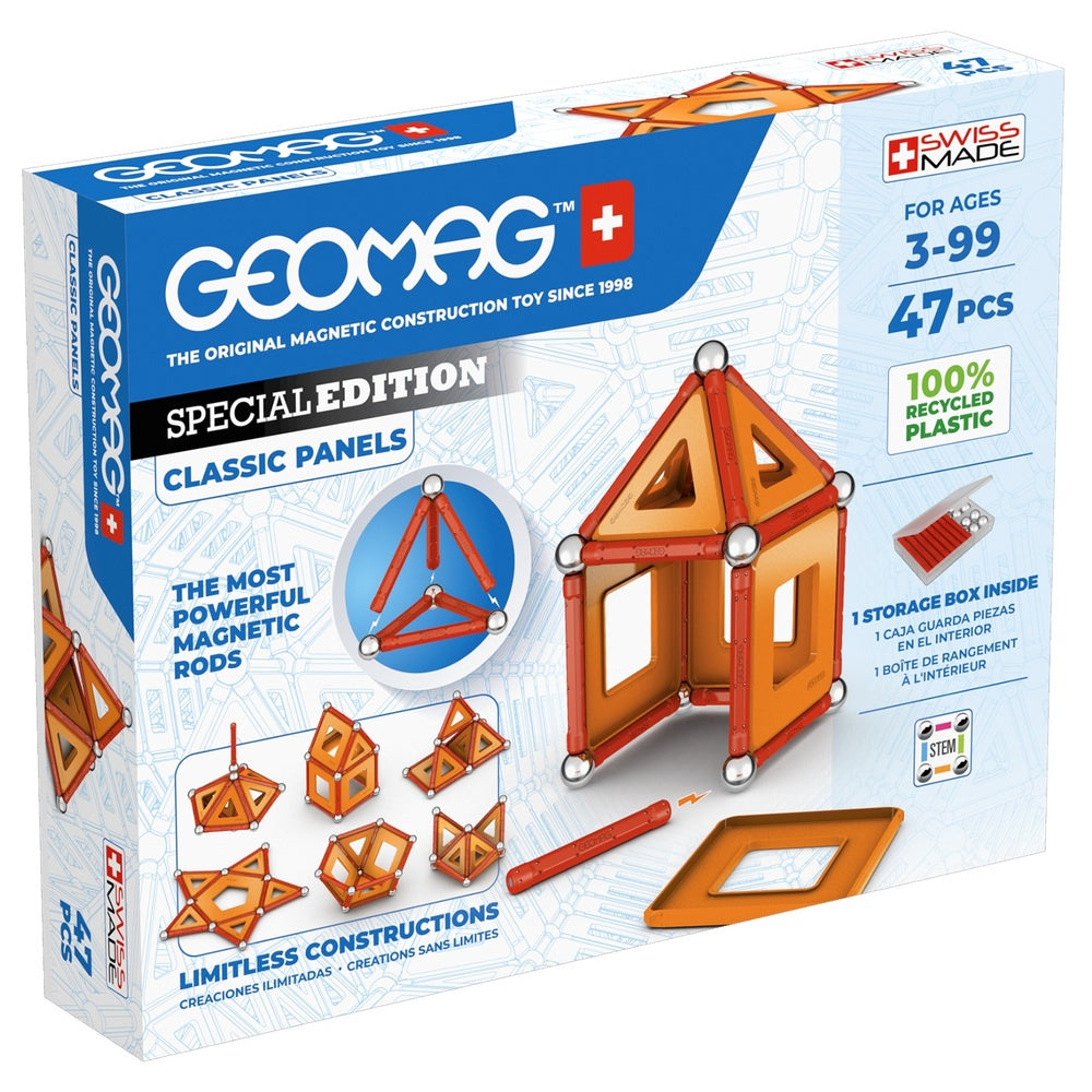 Geomag Special Edition Red & Orange Panels - 47 piece magnetic construction set