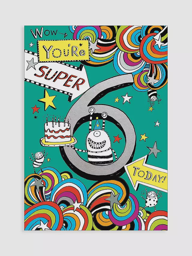 Birthday card - Age 6: Tom Gates 'You're Super 6'