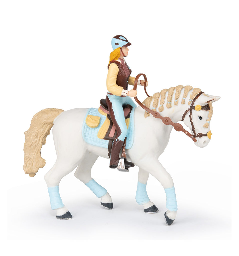 Papo Animals - Horse: Trendy riding women's horse blue