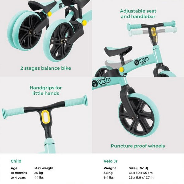 velo balance bike green